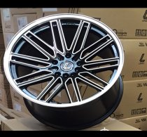 NEW 19 INCH LENSO OP7 ALLOY WHEELS IN GLOSS BLACK WITH POLISHED FACE AND DEEPER CONCAVE 9.5" REARS 5x120
