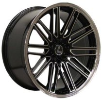 NEW 19" LENSO OP7 ALLOY WHEELS IN GLOSS BLACK WITH POLISHED FACE AND DEEPER CONCAVE 9.5" REARS