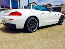 NEW 19 INCH LENSO OP7 ALLOY WHEELS IN GLOSS BLACK WITH POLISHED FACE AND DEEPER CONCAVE 9.5" REARS 5x120