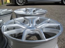NEW 19 INCH OEMS FS17 ALLOY WHEELS IN SILVER WITH POLISHED FACE AND DEEPER CONCAVE 9.5" REAR 5x112