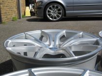 NEW 19 INCH OEMS FS17 ALLOY WHEELS IN SILVER WITH POLISHED FACE AND DEEPER CONCAVE 9.5" REAR 5x112