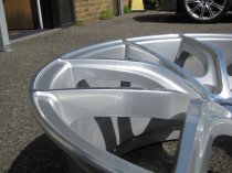 NEW 19 INCH OEMS FS17 ALLOY WHEELS IN SILVER WITH POLISHED FACE AND DEEPER CONCAVE 9.5" REAR 5x112