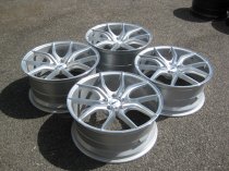 NEW 19 INCH OEMS FS17 ALLOY WHEELS IN SILVER WITH POLISHED FACE AND DEEPER CONCAVE 9.5" REAR 5x112