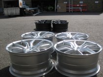 NEW 19 INCH OEMS FS17 ALLOY WHEELS IN SILVER WITH POLISHED FACE AND DEEPER CONCAVE 9.5" REAR 5x112