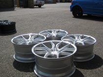 NEW 19 INCH OEMS FS17 ALLOY WHEELS IN SILVER WITH POLISHED FACE AND DEEPER CONCAVE 9.5" REAR 5x112