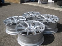NEW 19 INCH OEMS FS17 ALLOY WHEELS IN SILVER WITH POLISHED FACE AND DEEPER CONCAVE 9.5" REAR 5x112