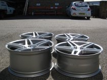 NEW 20 INCH ISPIRI ISR12 ALLOY WHEELS IN PURE SILVER BRUSHED WITH DEEPER CONCAVE 10" REARS 5x112