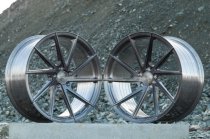 NEW 20 INCH ISPIRI FFR1D DIRECTIONAL ALLOY WHEELS IN FULL BRUSHED CARBON TITANIUM, DEEPER CONCAVE 10.5" REARS 5x120