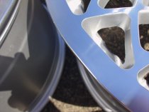 NEW 18 INCH WATERCOOOLED INDUSTRIES WCI MT10 ALLOY WHEELS IN SILVER WITH POLISHED FACE, EXTREME CONCAVE 9.5" REARS 5x100