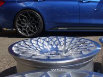 NEW 18 INCH WATERCOOOLED INDUSTRIES WCI MT10 ALLOY WHEELS IN SILVER WITH POLISHED FACE, EXTREME CONCAVE 9.5" REARS 5x100