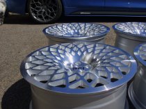 NEW 18 INCH WATERCOOOLED INDUSTRIES WCI MT10 ALLOY WHEELS IN SILVER WITH POLISHED FACE, EXTREME CONCAVE 9.5" REARS 5x100