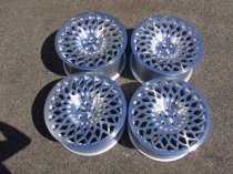 NEW 18 INCH WATERCOOOLED INDUSTRIES WCI MT10 ALLOY WHEELS IN SILVER WITH POLISHED FACE, EXTREME CONCAVE 9.5" REARS 5x100