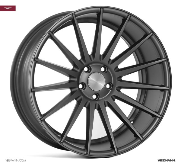 NEW 19 INCH VEEMANN VC7 ALLOY WHEELS IN DARK SATIN GUNMETAL WITH DEEPER CONCAVE 9.5" REARS 5x120