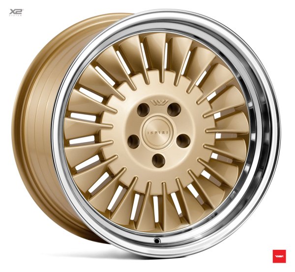 NEW 18 INCH ISPIRI CSR1D DIRECTIONAL ALLOY WHEELS IN GOLD WITH POLISHED DISH, DEEPER 9.5" ALL ROUND 5x112
