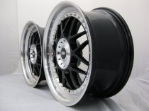 NEW 18 INCH LRN BLITZ ALLOY WHEELS IN GLOSS BLACK WITH POLISHED STEPPED DISH, DEEPER 9" REAR 5x120