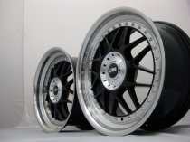 NEW 18 INCH LRN BLITZ ALLOY WHEELS IN GLOSS BLACK WITH POLISHED STEPPED DISH, DEEPER 9" REAR 5x120