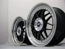 NEW 18" LRN BLITZ ALLOY WHEELS IN BLACK WITH POLISHED STEPPED DISH, DEEPER 9" REAR