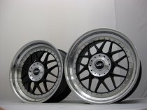 NEW 18 INCH LRN BLITZ ALLOY WHEELS IN GLOSS BLACK WITH POLISHED STEPPED DISH, DEEPER 9" REAR 5x120