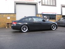 NEW 18 INCH LRN BLITZ ALLOY WHEELS IN GLOSS BLACK WITH POLISHED STEPPED DISH, DEEPER 9" REAR 5x120