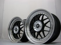 NEW 18 INCH LRN BLITZ ALLOY WHEELS IN GLOSS BLACK WITH POLISHED STEPPED DISH, DEEPER 9" REAR 5x120