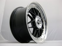 NEW 18 INCH LRN BLITZ ALLOY WHEELS IN GLOSS BLACK WITH POLISHED STEPPED DISH, DEEPER 9" REAR 5x120
