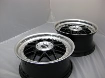 NEW 18 INCH LRN BLITZ ALLOY WHEELS IN GLOSS BLACK WITH POLISHED STEPPED DISH, DEEPER 9" REAR 5x120