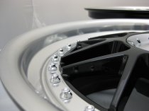NEW 18 INCH LRN BLITZ ALLOY WHEELS IN GLOSS BLACK WITH POLISHED STEPPED DISH, DEEPER 9" REAR 5x120
