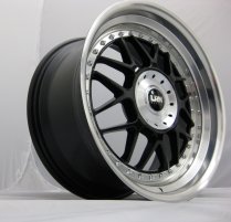 NEW 18" LRN BLITZ ALLOY WHEELS IN BLACK WITH POLISHED STEPPED DISH, DEEPER 9" REAR