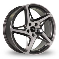 NEW 19 INCH RIVER RVR R4 ALLOY WHEELS IN GUNMETAL WITH POLISHED FACE 5x112