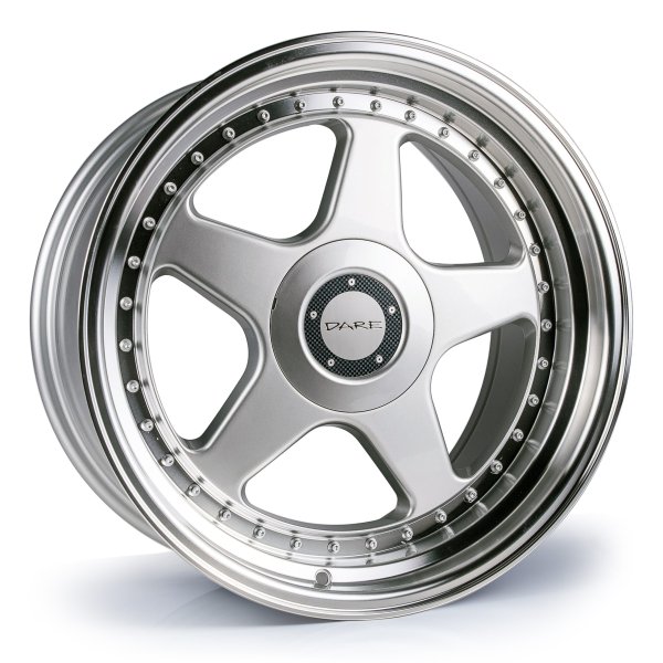 NEW 18" DARE DR F5 ALLOY WHEELS IN SILVER WITH POLISHED DISH, WIDER 9.5" REAR OPTION