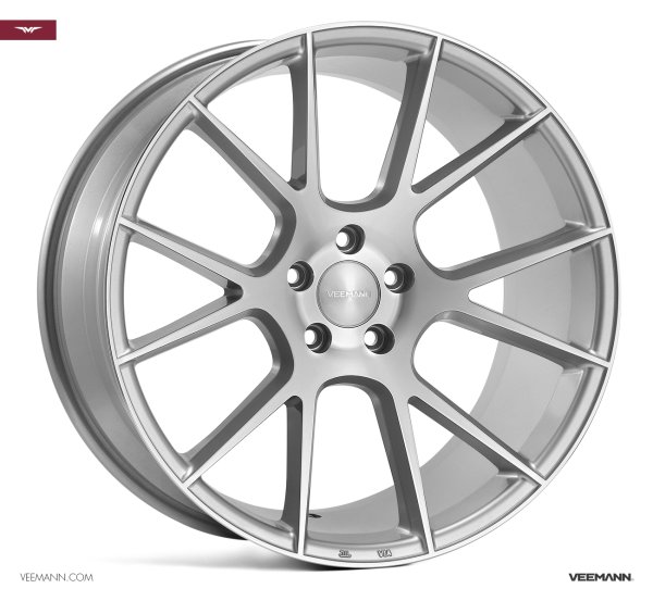 NEW 20" VEEMANN V-FS23 ALLOY WHEELS IN SILVER POL WITH WIDER 10" REARS