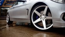 NEW 19 INCH VEEMANN V-FS8 ALLOY WHEELS IN SILVER MACHINED WITH DEEPER CONCAVE 9.5" REAR OPTION 5x112