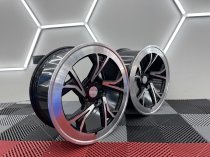 NEW 19 INCH RADI8 R8C5 ALLOY WHEELS IN GLOSS BLACK WITH MACHINED FACE AND DEEPER CONCAVE 10" REAR OPTION 5x112