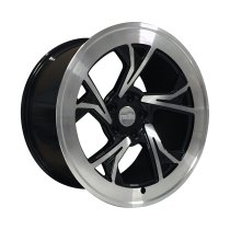 NEW 19 INCH RADI8 R8C5 ALLOY WHEELS IN GLOSS BLACK WITH POLISHED FACE AND DEEPER CONCAVE 10" REARS 5x120