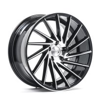 NEW 19 INCH 1AV ZX1 DIRECTIONAL ALLOY WHEELS IN GLOSS BLACK WITH POLISHED FACE AND DEEPER CONCAVE 9.5″ REAR OPTION
