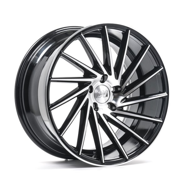 NEW 19 INCH 1AV ZX1 DIRECTIONAL ALLOY WHEELS IN GLOSS BLACK WITH POLISHED FACE AND DEEPER CONCAVE 9.5" REAR OPTION