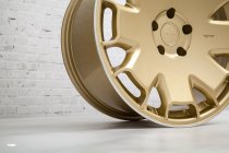 NEW 19 INCH ISPIRI CSR2 ALLOY WHEELS IN VINTAGE GOLD WITH POLISHED LIP AND DEEPER CONCAVE 9.5" REAR OPTION 5x112