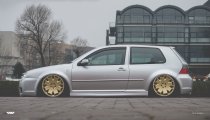 NEW 19 INCH ISPIRI CSR2 ALLOY WHEELS IN VINTAGE GOLD WITH POLISHED LIP AND DEEPER CONCAVE 9.5" REAR OPTION 5x112