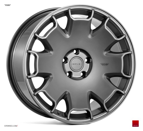 NEW 18" ISPIRI CSR2 ALLOY WHEELS IN CARBON GRAPHITE WITH POLISHED LIP AND DEEPER CONCAVE 9.5" REAR