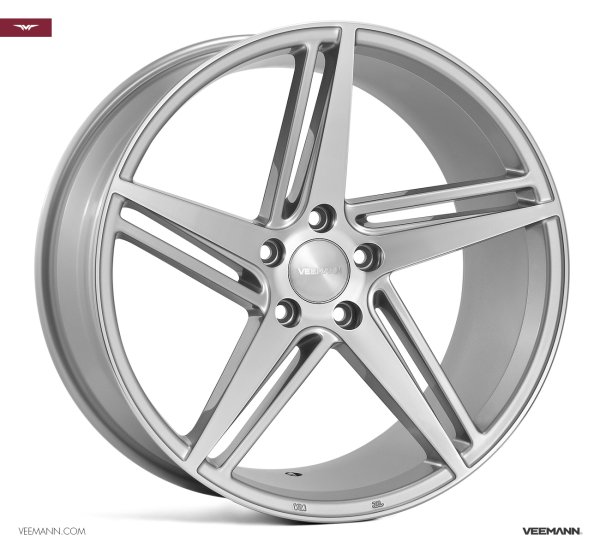 NEW 19" VEEMANN V-FS31 ALLOY WHEELS IN SILVER WITH POLISHED FACE AND DEEPER CONCAVE 9.5" REARS