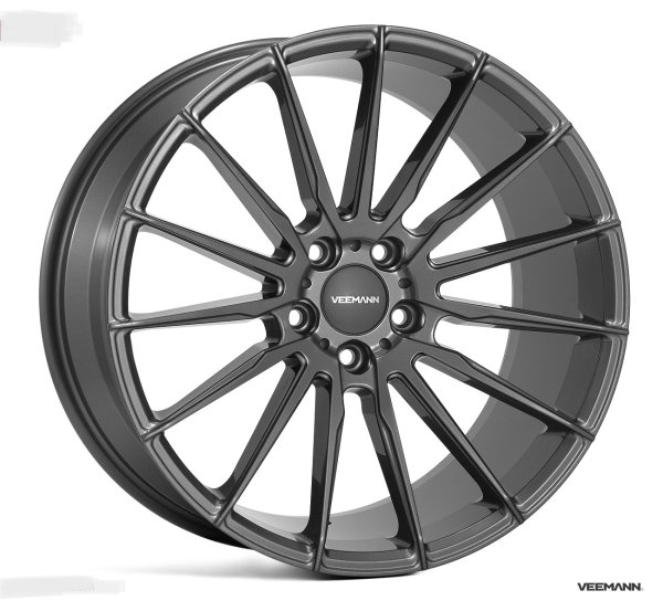 NEW 19 INCH VEEMANN V-FS19 ALLOY WHEELS IN GLOSS GRAPHITE, DEEPER CONCAVE 9.5" ALL ROUND 5x120