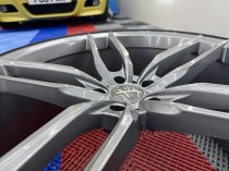 NEW 22 INCH VEEMANN V-FS28 ALLOY WHEELS IN GLOSS GRAPHITE WITH DEEPER CONCAVE 10.5" REARS INCLUDING PART WORN TYRES 5x120