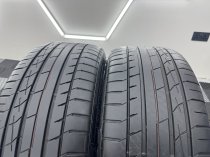 NEW 22 INCH VEEMANN V-FS28 ALLOY WHEELS IN GLOSS GRAPHITE WITH DEEPER CONCAVE 10.5" REARS INCLUDING PART WORN TYRES 5x120