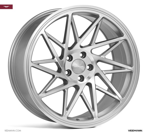 NEW 19" VEEMANN V-FS35 ALLOY WHEELS IN SILVER POLISHED WITH CONCAVE 9.5" REARS