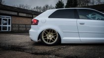 NEW 18 INCH 3SDM 0.09 ALLOY WHEELS IN GLOSS GOLD WITH POLISHED LIP WITH DEEPER CONCAVE 9.5" REAR OPTION 5x112