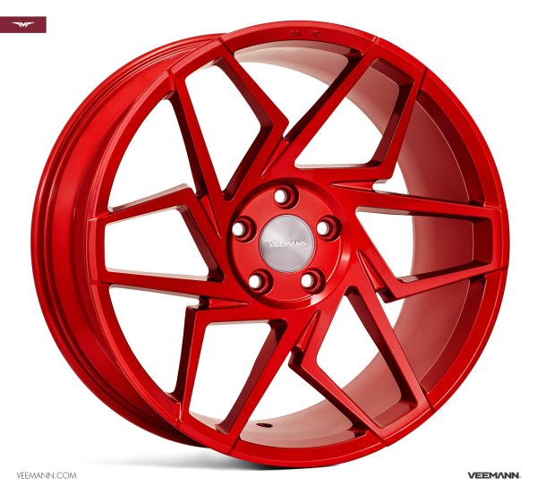 NEW 19 INCH VEEMANN V-FS27R ALLOY WHEELS IN CANDY RED , DEEPER CONCAVE 9.5" ALL ROUND 5x112