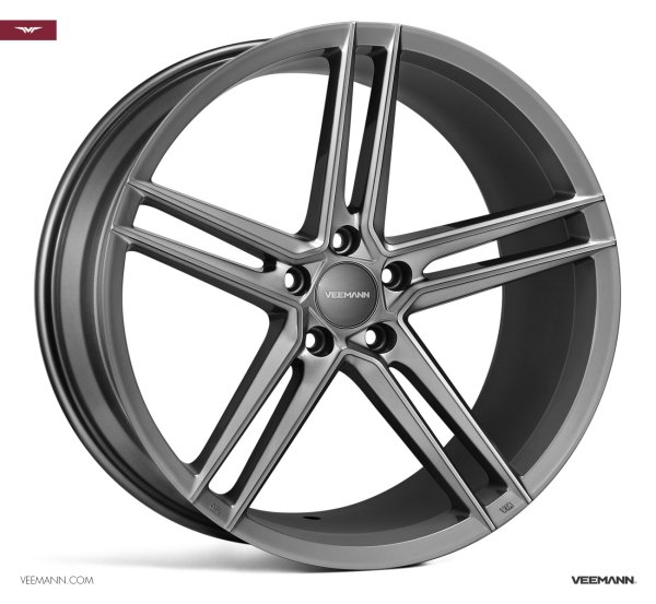 NEW 19" VEEMANN V-FS33 ALLOY WHEELS IN GLOSS GRAPHITE WITH WIDER 9.5" REARS ET42/42