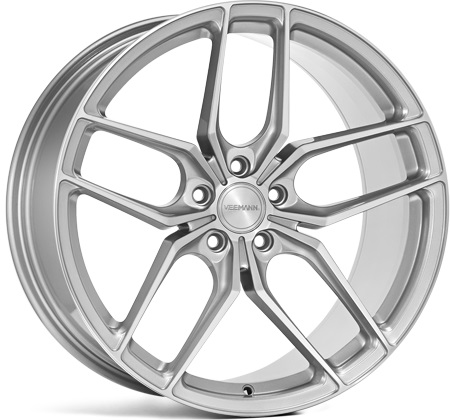 NEW 19" VEEMANN VC03 ALLOY WHEELS IN QUARTZ SILVER WITH POLISHED FACE, WIDER 9.5" REARS ET45/45 5X112