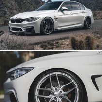 NEW 20 INCH VEEMANN VC03 ALLOY WHEELS IN QUARTZ SILVER MACHINED WITH DEEPER CONCAVE 10" OR 10.5" REARS 5x112