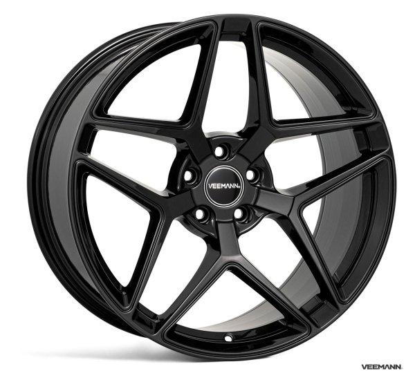 NEW 20 INCH VEEMANN VC650 ALLOY WHEELS IN GLOSS BLACK WITH DEEPER CONCAVE 10" REARS 5x120